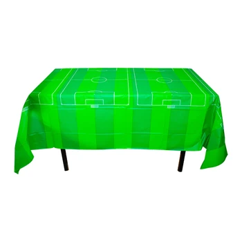 

120*180cm Green Disposable Plastic Tablecloths Party Tableware Plastic Table Cover Football Thame