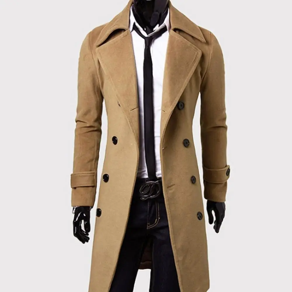 Helisopus Men's Thick Overcoat Autumn Winter Long Coat Outwear Dress Top England Style Business Men Trench Coats Helisopus Men's Thick Overcoat Autumn Winter Long Coat Outwear Dress Top England Style Business Men Trench Coats
