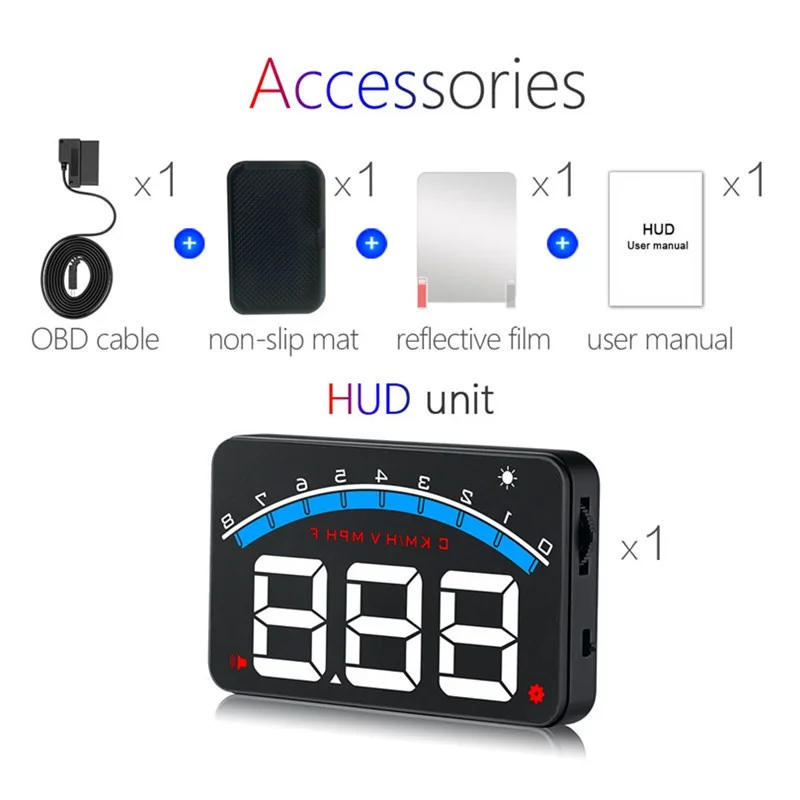 OHANEE-3.5 ũ HUD ڵ OBD II HUD   ÷, M6 ڵ ÷  ڵ   溸 DC12V Hud
