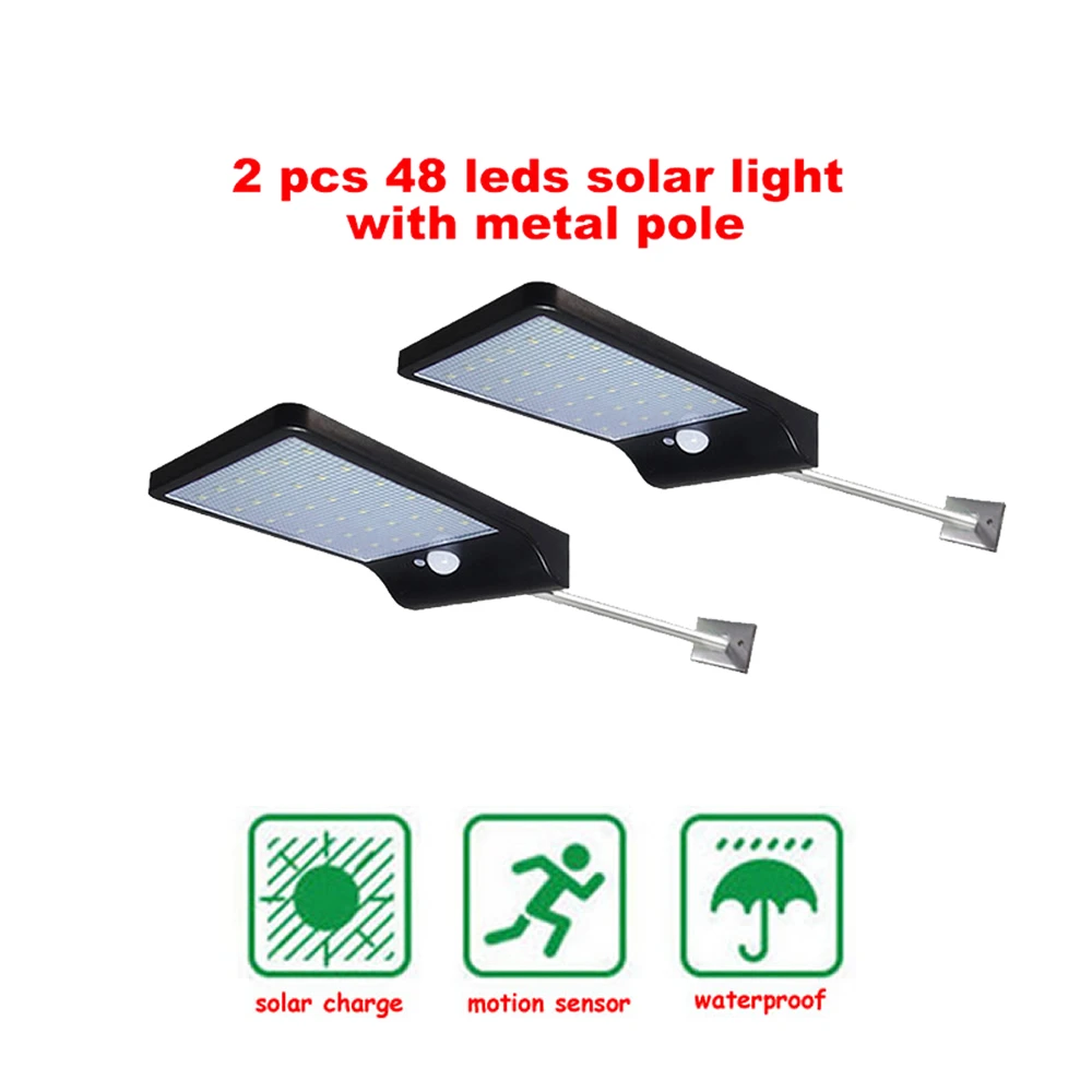

2/4pcs 48 LED Solar Light 3 Modes Conversion,solar lamp Garden Light Waterproof Outdoor Energy Saving Street Yard Path Home Lamp