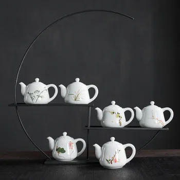 

Ceramic Whiteware Hand-Painted Teapot Tea Making Device Pure White Kung Fu Tea Set Household Tea Set Porcelain Teapot Tea Kettle