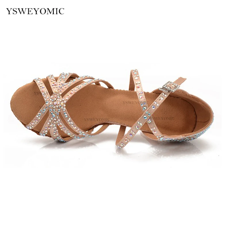 Diamond Latin Salsa Shoes Thicker Padding Insole High Quality Latin Ballroom Dance Shoes Latin Women
