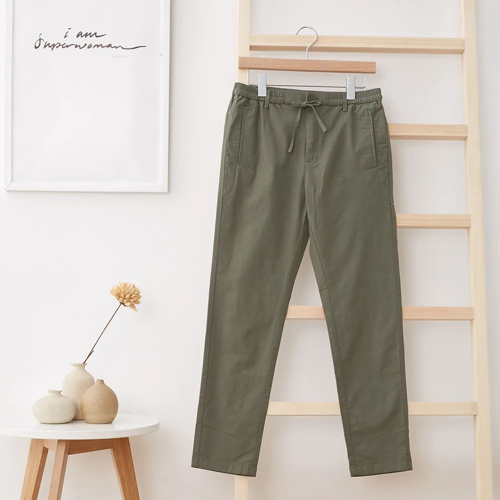 Army Green Metersbonwe, мужские Умные повседневные штаны, новинка, весна-осень, облегающие брюки, модные спортивные мужские Брендовые брюки высокого качества - Цвет: Army Green