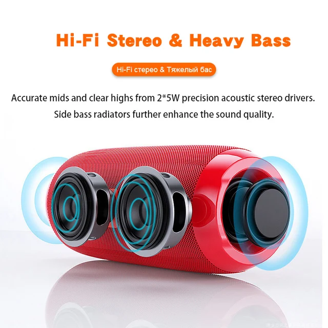 Portable Bluetooth Speaker Wireless Bass Subwoofer Waterproof Outdoor Speakers Boombox AUX TF USB  Stereo Loudspeaker Music Box 3