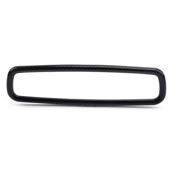 

Inner Rearview Mirror Trim Ring Cover Black Carbon Fiber Texture fit for Ford F150 Mustang 2015 2016 2017