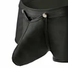 Men Boxer Shorts Gay Big Penis Bag Underwear Sexy Low Waist Patent Leather Buttons Erotic Boxer Cueca U Convex Underpants Shorts 6