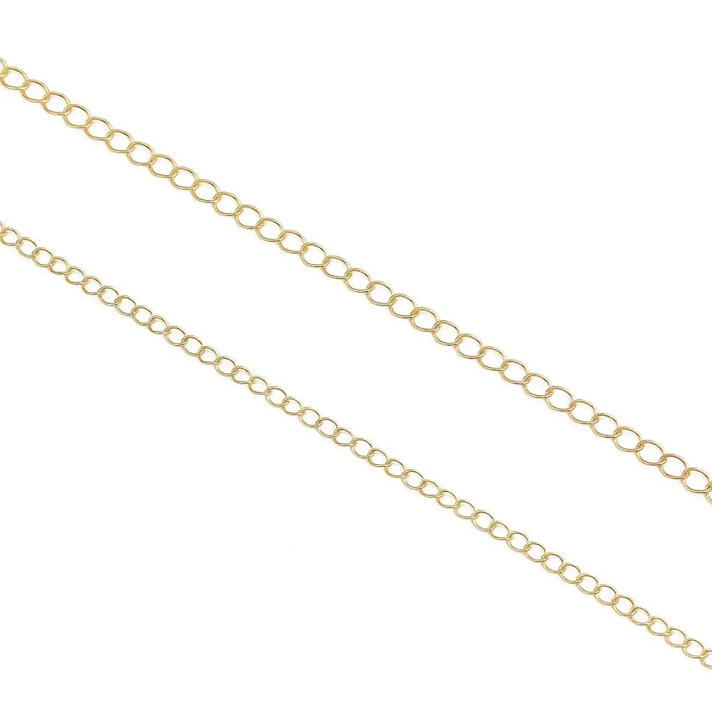 1m/lot 3/4 mm 18K Gold Plated Open Link Ring Extended Extension Bracelet Chains Tail Extender Chain For Jewelry Making Supplies | Украшения
