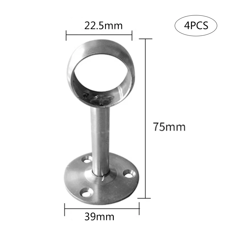 

HOT 4 Pcs Shower Curtain Closet Rod Holder Pipe Flange Socket Ceiling Mount Bracket Stainless Steel NDS66