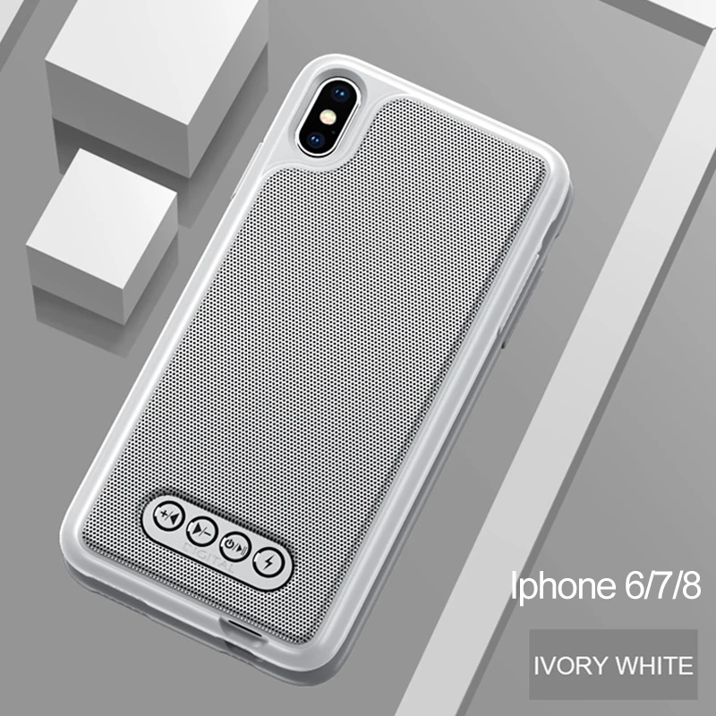 iPhone 6 7 8 White 3 в 1 Bluetooth динамик чехол для телефона V4.2 power Bank чехол для телефона TPU Жесткий Чехол для iPhone 6/6S 7 8 Plus X/XS Max XR - Цвет: iPhone 6 7 8 White