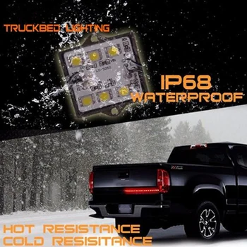 

8 Pcs Flashlight White Universal Truck Bed/Rear Box Lighting Light 48 LED for Ford Ranger All Pickup Truck Type