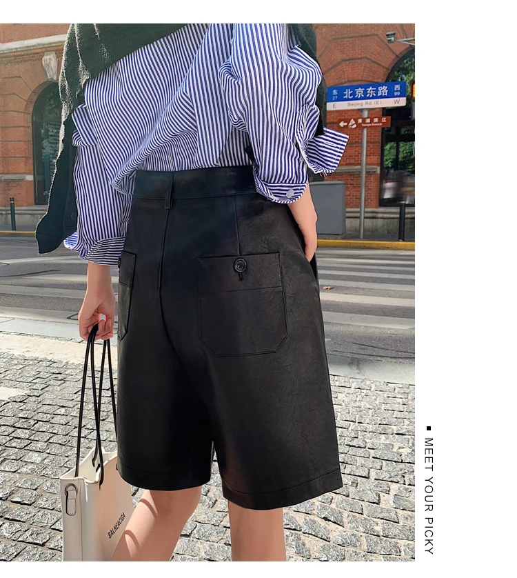 Европейская и американская мода PU lederhosen женская новая зимняя одежда свободные кожаные брюки с высокой талией от 5 до 9902