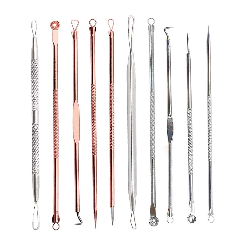 

Stainless Steel Acne Extractor Removing Tool Face Skin Care Blackhead Pimple Remover Comedone Extract Ance Needle Beauty Tools