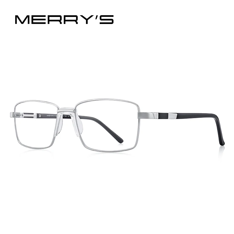 MERRYS дизайн мужские Оправа очков из титанового сплава Модные мужские Бизнес Стиль Сверхлегкий глаз близорукость рецепт очки S2189 - Цвет оправы: C02 Silver