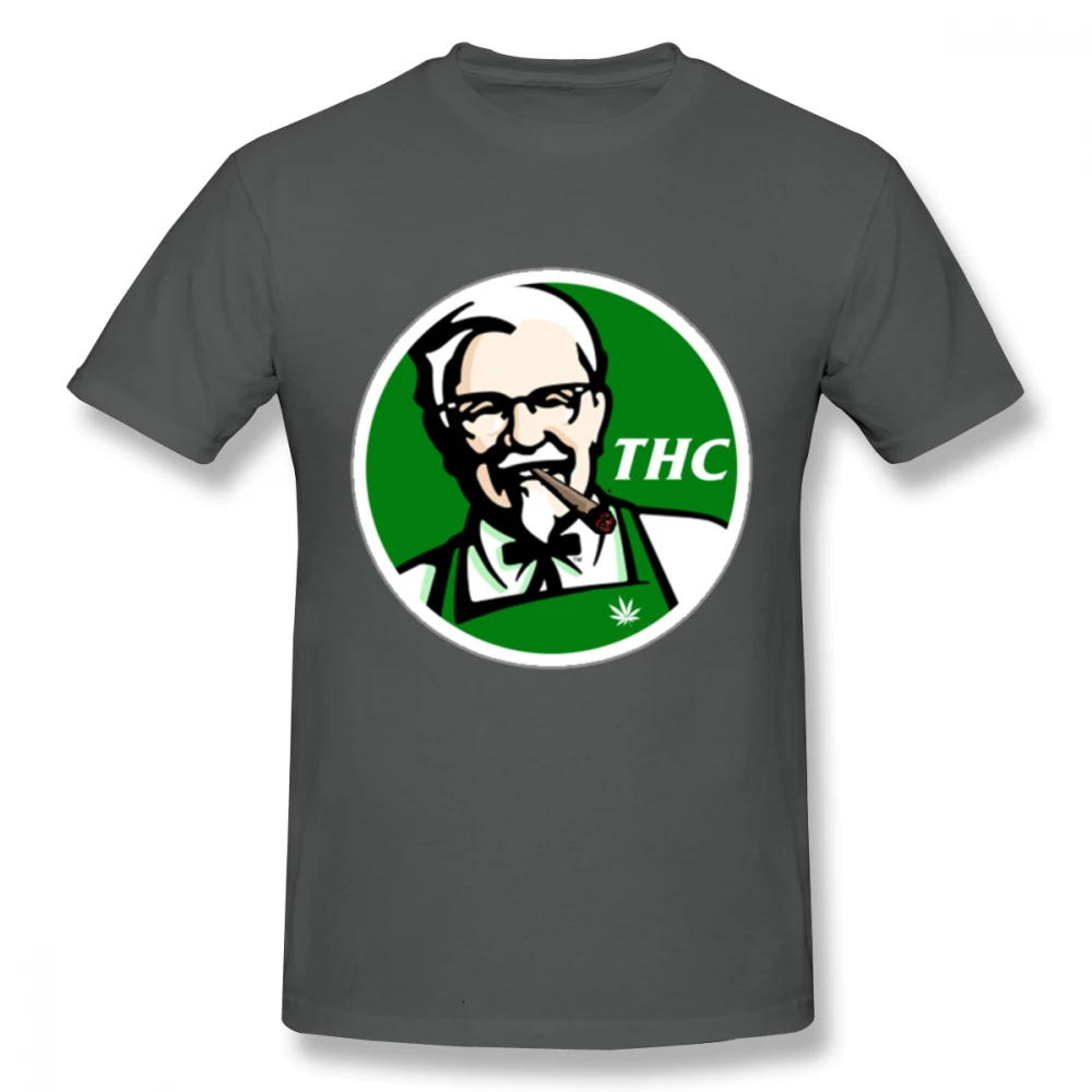 Dark Grey One yona аниме для мужчин KFC пародия THC травка футболка Забавный Уникальный дизайн круглый воротник для мужчин футболки - Цвет: Dark Grey