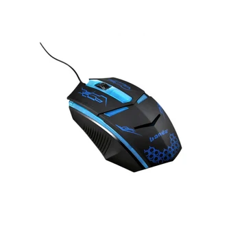Ratón Óptico para jugadores, Banda USB V11, terminador Negro y Azul, Juegos PC