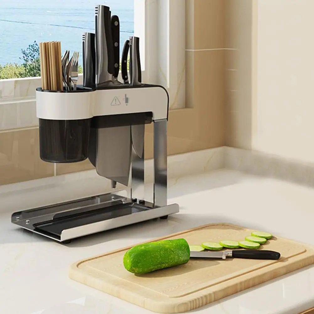  Knife Stand Holder Kitchen Cutting Board Chopsticks Stainless Steel Drying Rack Cooking Storage Org - 4000511884247