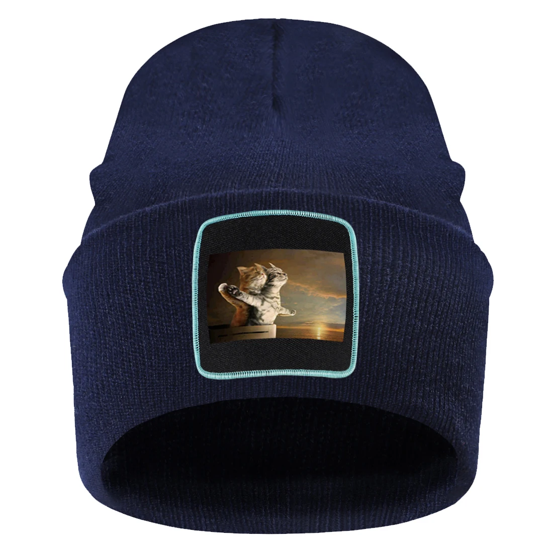 

Titanic Funny Hug Cat Print Knitted Beanie Man Hip Hop Brimless Hat Woman Casual Outdoor Warm Skullies Beanies Fashion Gorras
