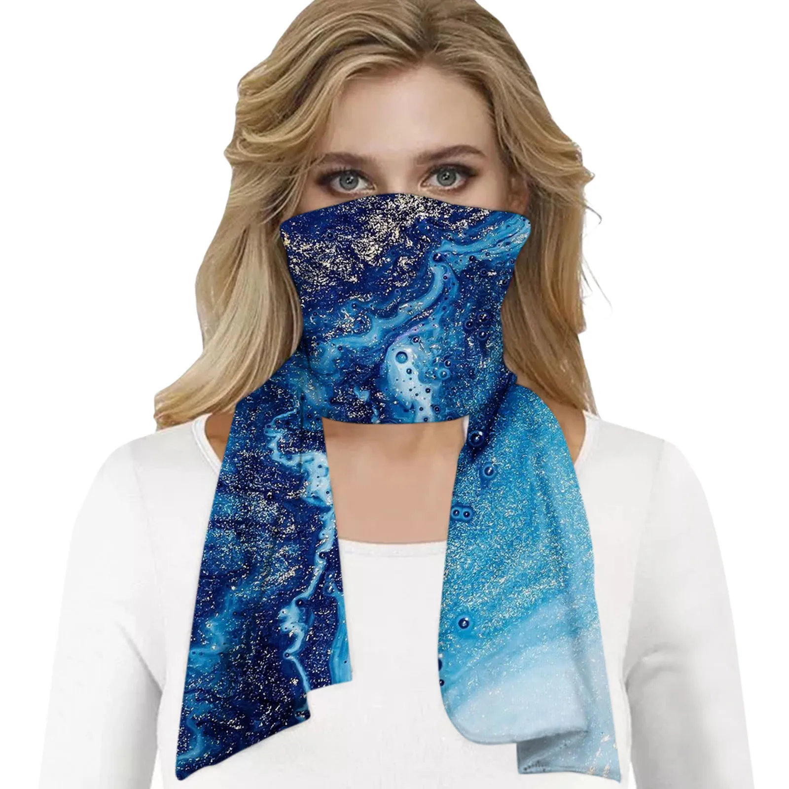 Шарф на рот. Платок закрывающий рот. Платок на лицо. Бандана buff original blue. Платок кусок ткани.