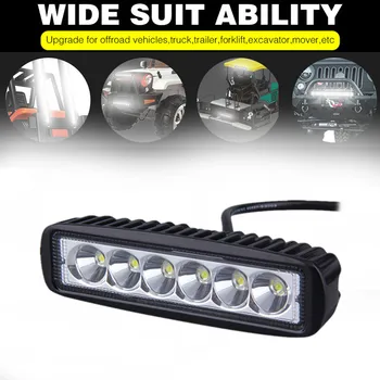 

1 Pc Car Light Car Led Lamp Universal Durable 18W Night Spotlight Work Light For Construction Vehicle Auto SUV Outdoor Driving