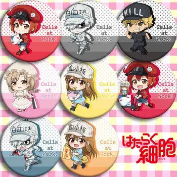 

Japan Anime cells at work Platelet Cosplay Badge Cartoon Collection Bags Badges For Backpacks Button Clothes Brooch Pins gifts