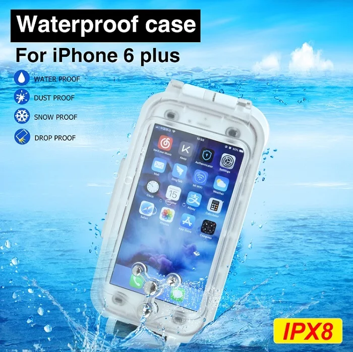 White Водонепроницаемый чехол для телефона для iphone 6 плюс 40 м подводный дайвинг мобильный телефон защитная крышка корпуса 1 шт - Цвет: White