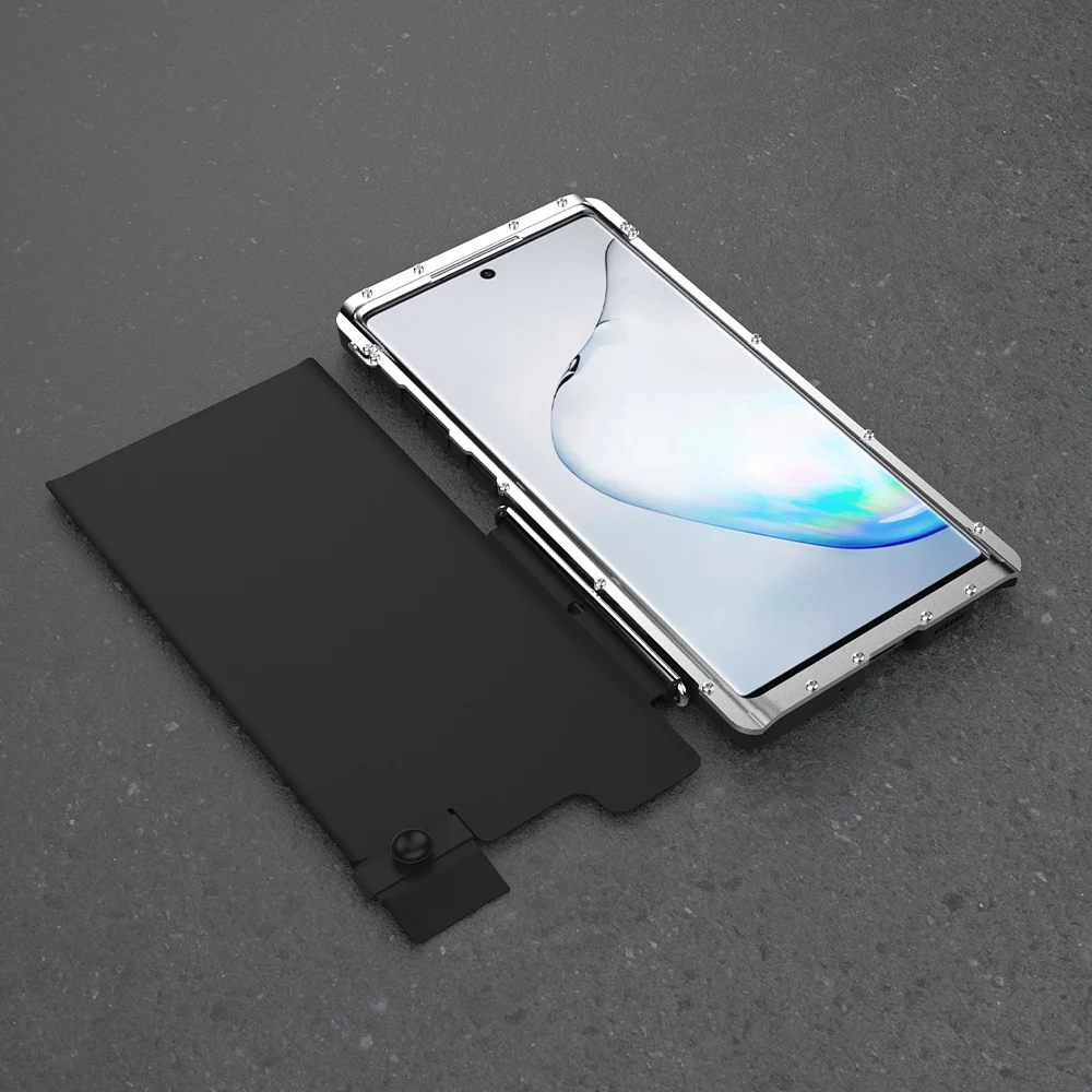 Для samsung Galaxy note 10 Plus+ чехол, роскошный стальной металлический флип-чехол для Galaxy note 9 note 8 EF, жесткий чехол с полной защитой