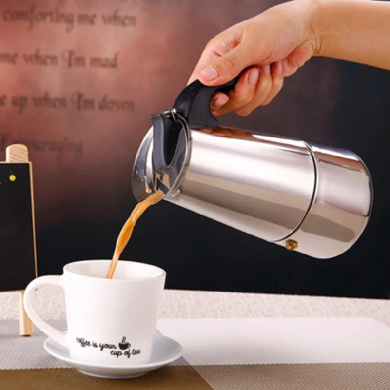 Кофе горшок Кофе разработчиков в итальянском стиле топ Moka эспрессо Cafeteira Кофеварка 100/200/200/450 мл Плита Кофе горшок