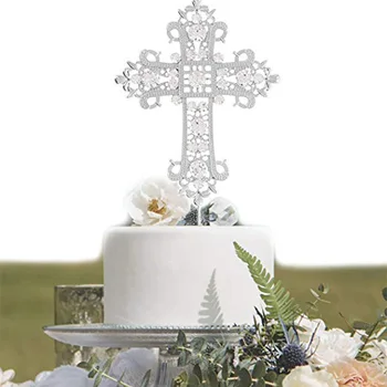 

Cross Cake Topper Christening Baptism wedding Confirmation First 1st Communion baby dedication Easter church decoration favor