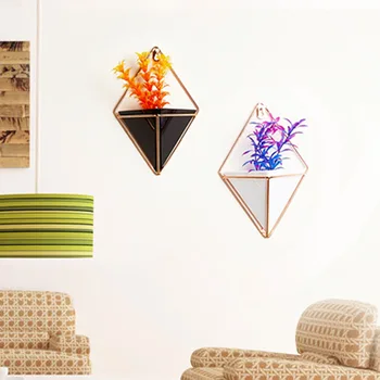 

Hanging Planter Vase&Geometric Wall Decor Container-Great for Succulent Plants Air Plant Mini Cactus(Set Of 2)