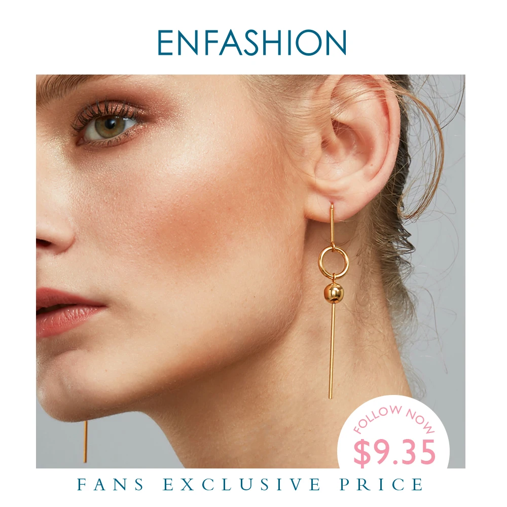 

Enfashion Geometric Long Circle Dot Dangle Earrings Gold color Resin Earings Drop Earrings For Women Earring Jewelry brinco