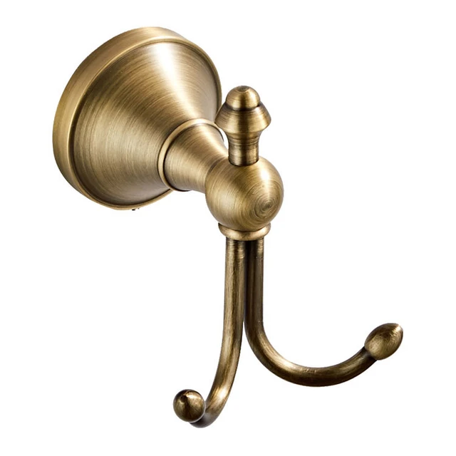 Double Robe Hook Solid Brass Bath Towel Hook Coat Hook Purse Holder Kitchen  Bathroom Shower Towels