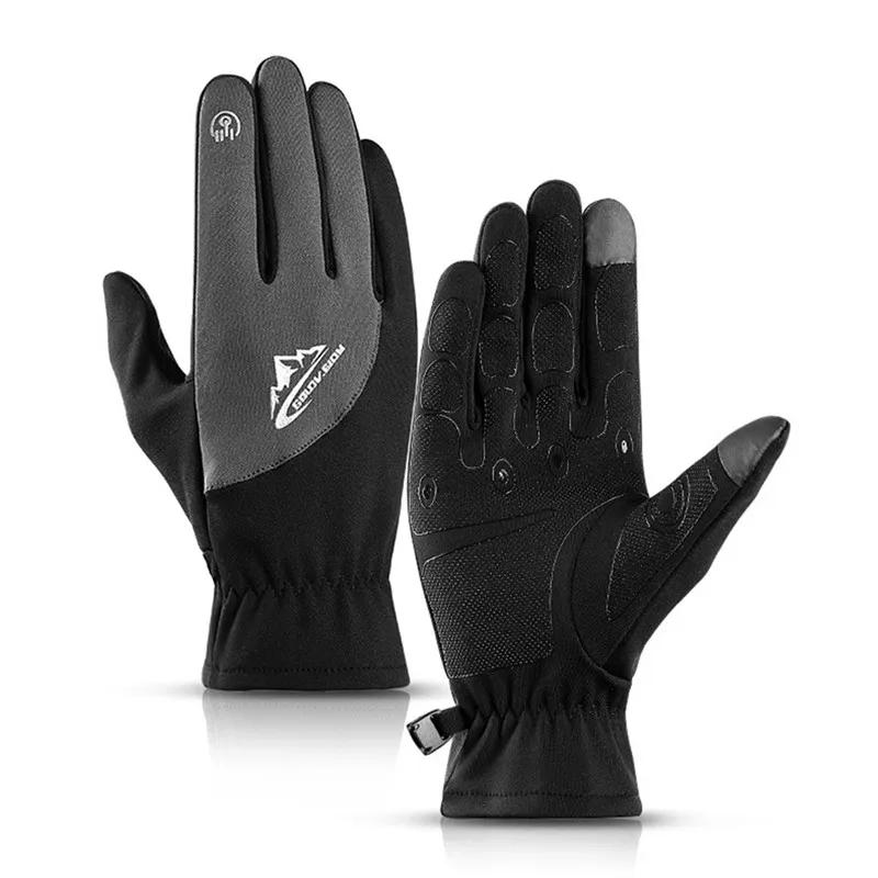 Мужские и женские зимние перчатки мотоциклетные велосипедные перчатки для MTB полный палец сноуборд лыжные перчатки сенсорный экран водонепроницаемый
