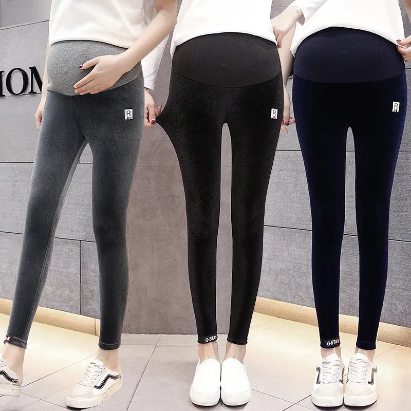 

2019 Spring New Style Fashion Long Rumor Base Maternity Pants Suede Skinny Leggings