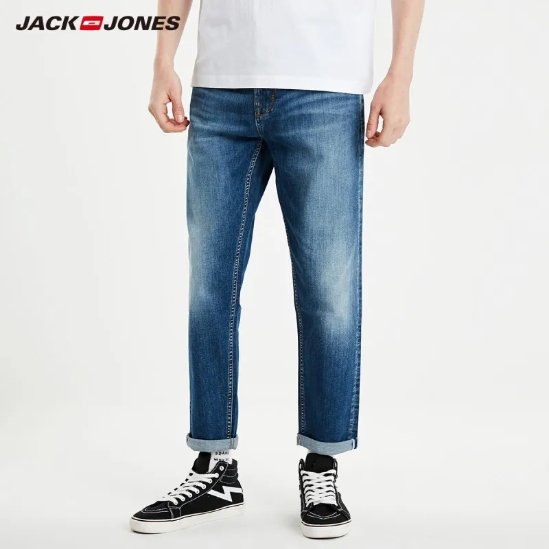 Мужские Суперэластичные укороченные джинсы JackJones облегающие повседневные
