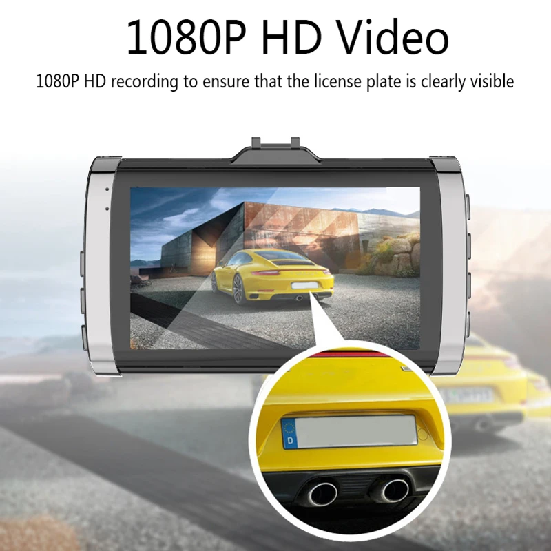 3-дюймовый Full Hd 1080P вождение автомобиля Регистраторы автомобиля Камера Dvr Ips капюшон с детектором движения G Сенсор