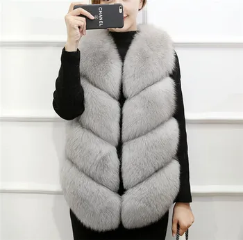 

Womens Winter Designer Faux Fur Vest Sleeveless Covered Button Luxury Style Female Clothing Fashion Casual Apparel
