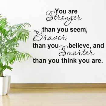 

You Are Stronger English Proverbs wall sticker for Bedroom living room home decoration Decals art wallpaper Removable stickers
