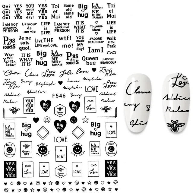 3D Nail Stickers Leaves Butterfly Panda Love Heart Design Stickers For Nails Manicure Foil Nail Art Decor pegatinas para uñas A140733