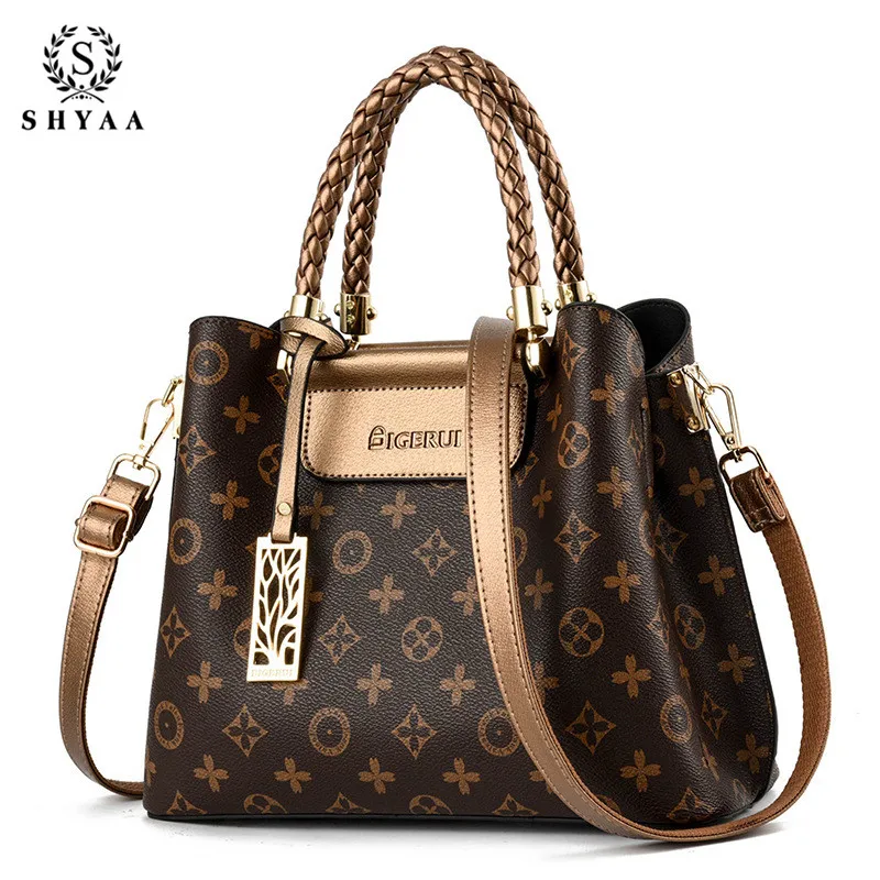 

SHYAA 2019 Women Messenger Bag Style Autumn and Winter New Classic Old Lady Ms. Middle-aged Mother Bag Shoulder Portable Handbag