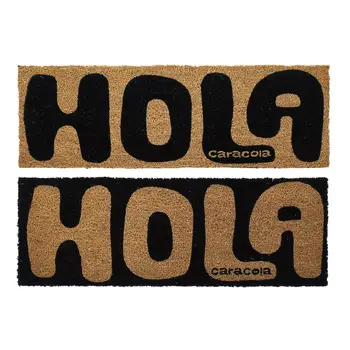 

Doormat mat household natural coconut fiber pvc antiskid hello sea snail 75x25 cm