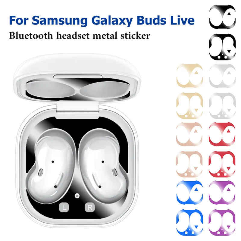 Metal Dust Guard for Samsung Galaxy Buds Live Case Cover Protection Sticker Skin Protecting for Buds Earphone Charging Box Cover (34)