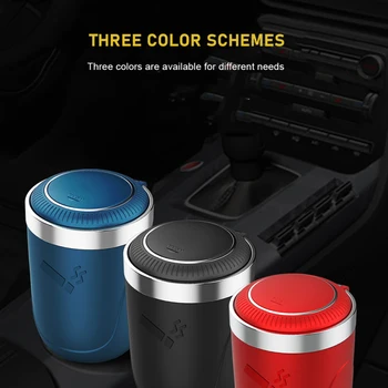 

Car Ashtray LED Light Alloy Ash Tray Aluminum Cup Portable Smokeless Auto Ashtray Flame Retardant Cigarette Holder Box