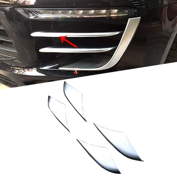

Car Accessories Interior ABS Chrome Mate Front Fog Lamp Side Mesh Grill Cover Trim 4PCS For Porsche Macan 2014 2015 2016 2017