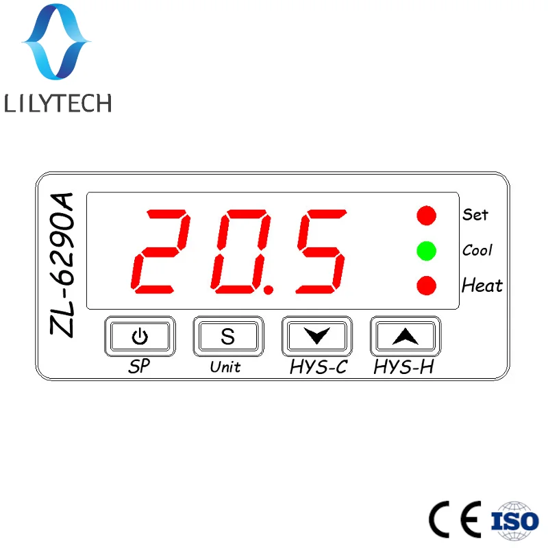ZL 6290A 4 шт. в упаковке по Цельсию Фаренгейту двойной выход 10A термостат для