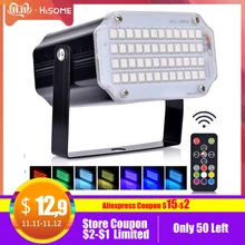 Стробоскоп сценический светильник Дискотека музыка вечерние 48 RGB пульт дистанционного управления мини- лампы для сцены фестиваль светящиеся вечерние принадлежности карнавальное освещение