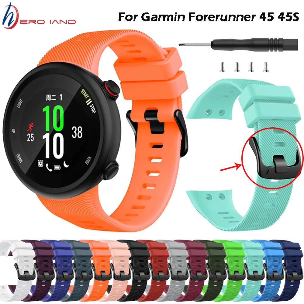 15 цветов браслет ремешок для Garmin Forerunner 45 45S Силиконовые сменные Смарт часы модные часы ремешок аксессуары