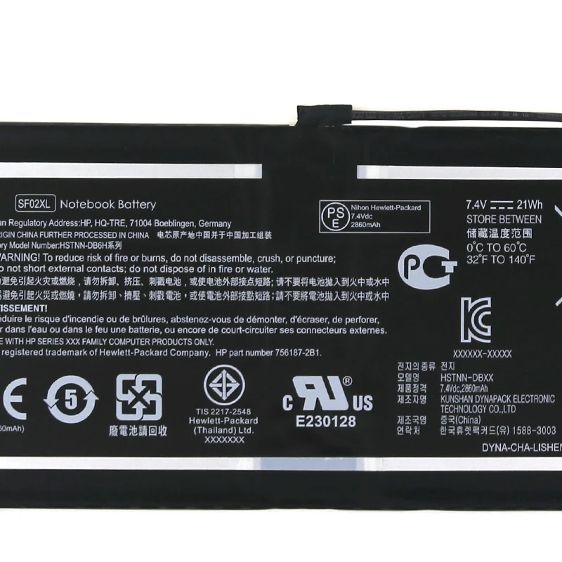 Kede 7,4 V 21Wh SF02XL Аккумулятор для ноутбука hp SF02XL HSTNN-DB6H
