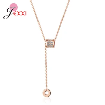 

Hot Sale Micro CZ Crystal Charms Necklace 925 Sterling Silver Cubic Zircon Jewellery for Women Engagement Collare