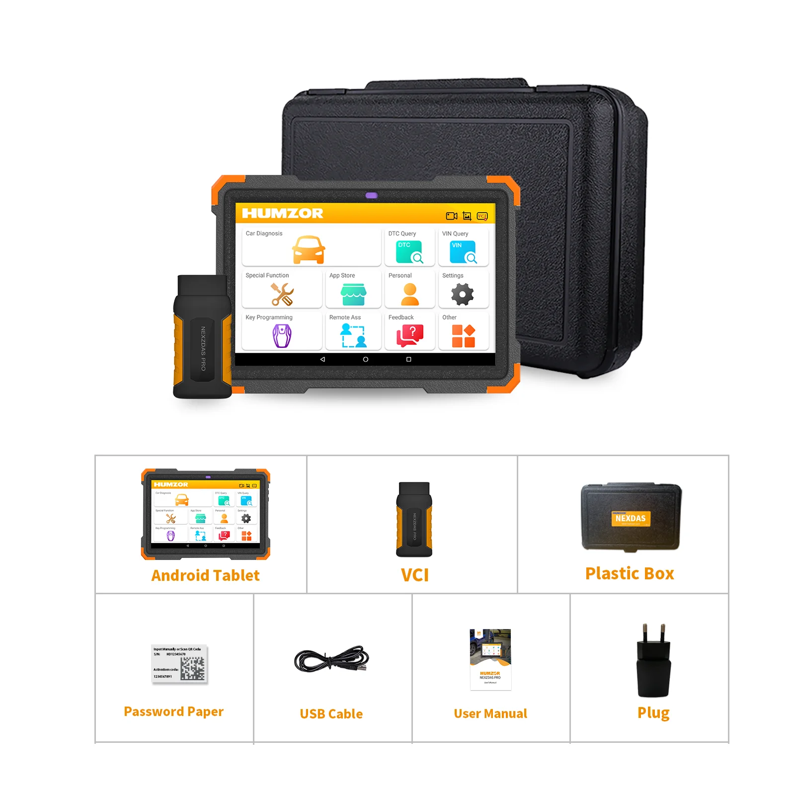 Humzor – NexzDAS Pro tablette Bluetooth, système complet, outil de Diagnostic  automobile, Scanner professionnel OBD2, 3 ans