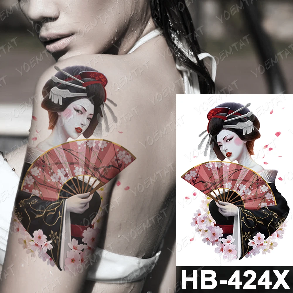 Водостойкая Временная тату наклейка японская Prajna Resent для мужчин t Geisha Flash красота